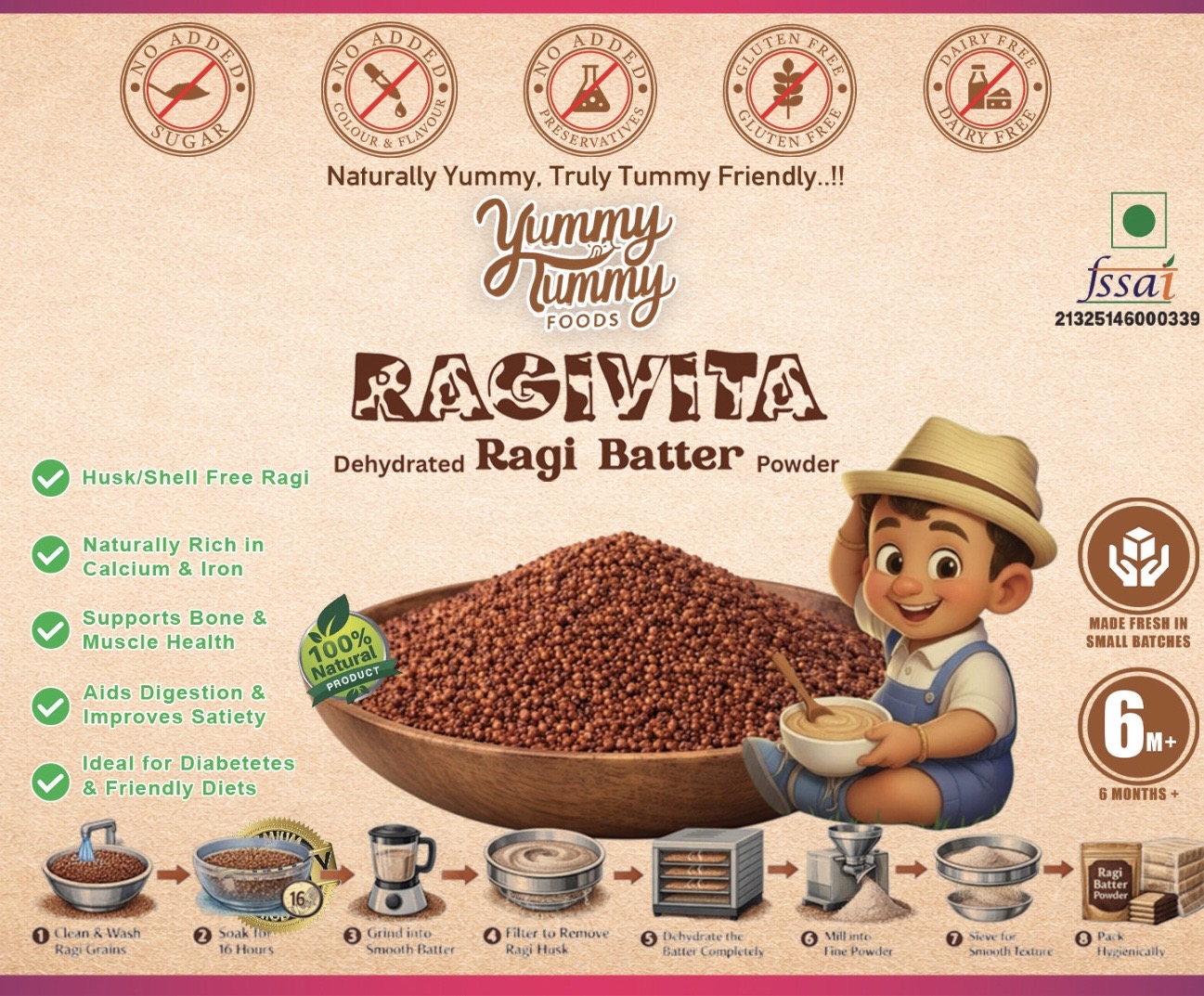 RAGIVITA: Dehydrated Ragi Batter Powder